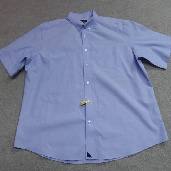Untuckit Shirt XL Blue Solid Button Down Cotton Classic Fit Pio Cesare - Picture 1 of 9
